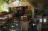 Cozy cafe on the bank of the Vltava