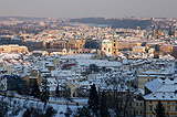 Hradcany and the Old Town covered in snow